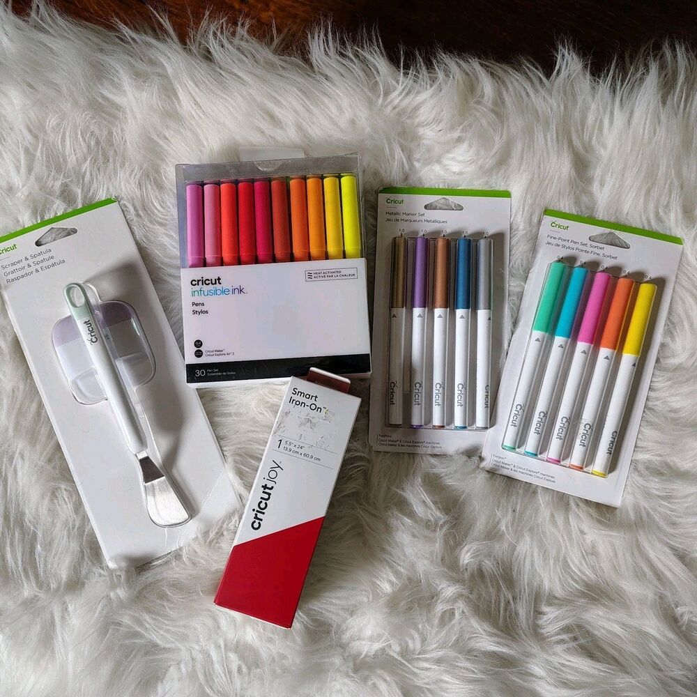 Cricut Mixed Lot Pens,Markers, Tools & Iron On New
